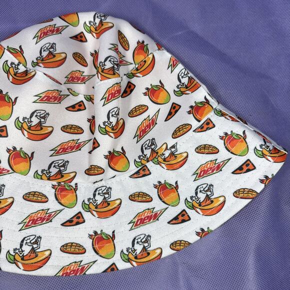 Little Caesars Reversible Mango Mountain Dew Hat Limited Edition. Rare Hat J3 - Picture 3 of 5